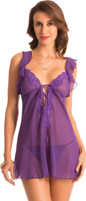 

PrettySecrets Solid Babydoll, Purple