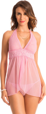 

PrettySecrets Solid Babydoll, Pink