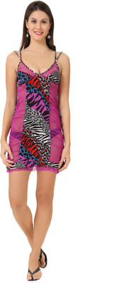 

AV2 Animal Print Babydoll, Multicolor;purple