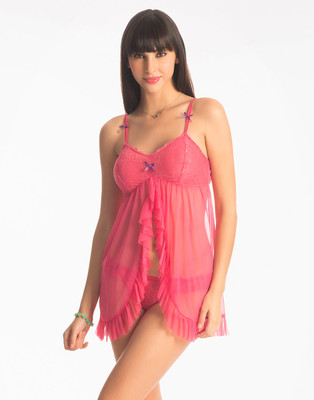 

PrettySecrets Solid Babydoll, Orange