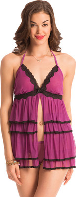 

PrettySecrets Solid Babydoll, Purple