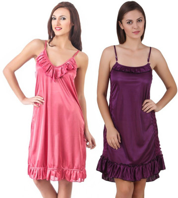 

Rowena Solid Babydoll, Pink;purple
