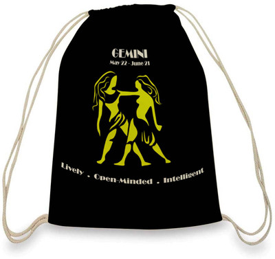 

ColorPlus Gemini Drawsting Bag001 3 L Regular Backpack(Black, Yellow, White)