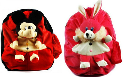 

Pandora Kids School Bag - 2 Pack of Rabit and Micky 5 L Backpack(Red, Pink), Pink;red