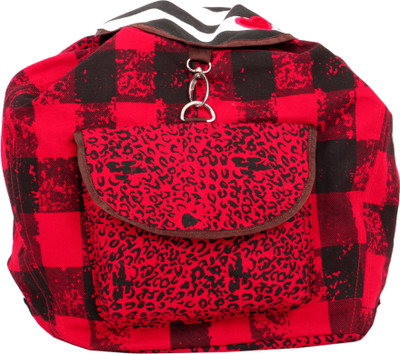 

Pickpocket Red Checks Back Pack 9 L Medium Backpack(Red)