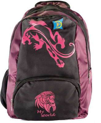 

MII Bags Happy Days 18 Inch 25 L Backpack(Purple, Black), Black;purple