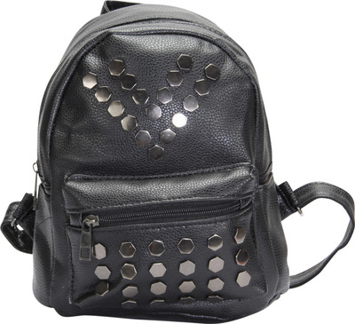 

FabSeasons Studded Faux Leather 5 L Backpack(Black)