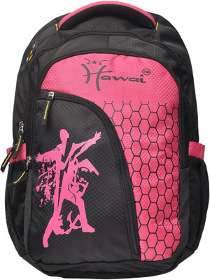 

Hawai Durable & Spacious 15.4 L Medium Laptop Backpack(Black, Pink)