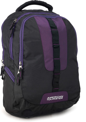 

American Tourister Buzz 04 Laptop Backpack(Purple, Black), Black and purple