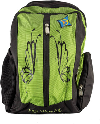 

MII Bags Happy Days 18 Inch 25 L Backpack(Green, Black), Black;green