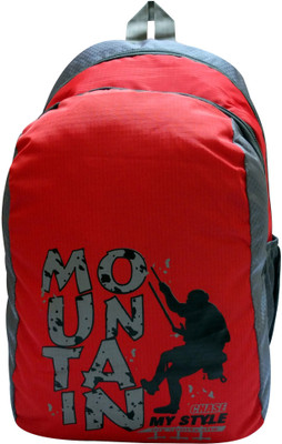 

Donex 217A 19 L Backpack(Red), Red and grey
