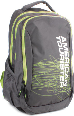 

American Tourister Ebony 02 Backpack(Grey), Grey/lime