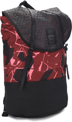 

Puma Urban Pack Backpack(Black, Maroon, Pink), Black-cabernet-graphic
