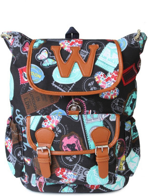 

Kleio Printed Canvas Backpack 1 L Backpack(Multicolor), Black