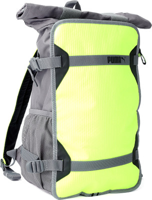 

Puma Blaze Backpack(Grey, Yellow), Steel grey and fluorescent yellow