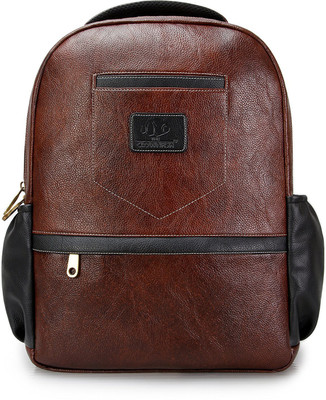 

The Clownfish Synthetic 15.6 inch Laptop Bag / Travel Backpack / School Bag 25 L Laptop Backpack(Brown, Black)