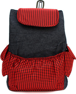 

Pochette Red & Black Printed 10 L Backpack(Red, Black), Black;red