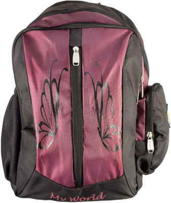 

MII Bags Happy Days 18 Inch 25 L Backpack(Purple, Black), Black;purple