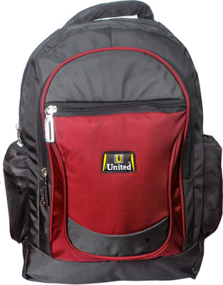 

United Bags Padam RD 1680D 35 L Medium Laptop Backpack(Red, Black), Red and black