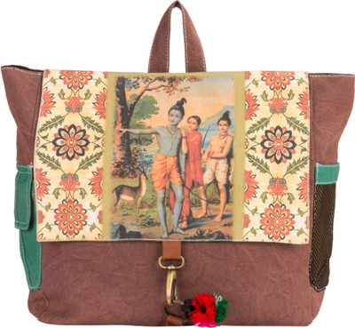 

The House of Tara Canvas Ethnic Art Bag 10 L Medium Backpack(Multicolor)