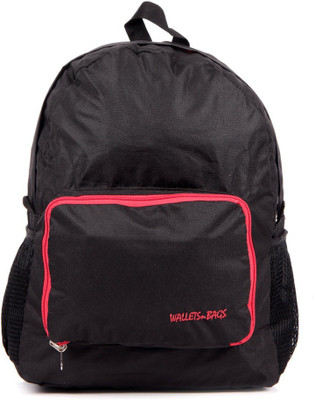 

Walletsnbags Checker Foldable Blkrd 2.5 L Small Backpack(Black), Black-h6