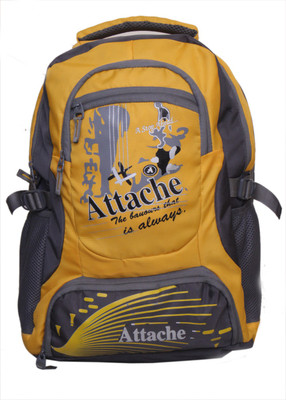 Attache Rocking School Bag (Yellow & Grey) 30 L Backpack(Yellow)