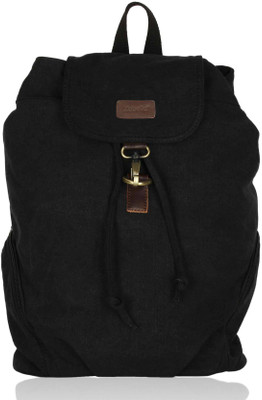 

Zobello Canvas Compact 18 L Medium Backpack(Black), Black canvas