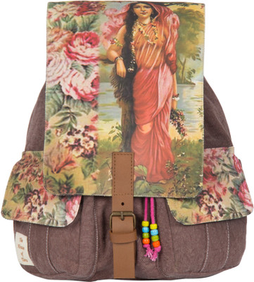 

The House of Tara Printed Canvas 039 20 L Medium Backpack(Multicolor)
