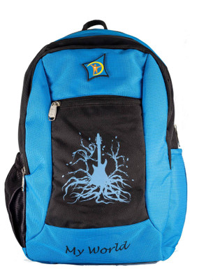 

MII Bags Happy Days 18 Inch 25 L Backpack(Blue, Black), Black;blue