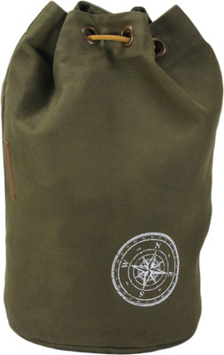 

The House of Tara Wax Coated Cotton Canvas Rucksack 21 L Backpack(Green)