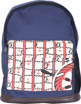 

Kanvas Katha Fashion Canvas Printed 15 L Backpack(Blue), Navy blue