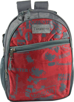 

Tangerine Red/Grey Printed Office/Travel 15 L Laptop Backpack(Grey, Red)