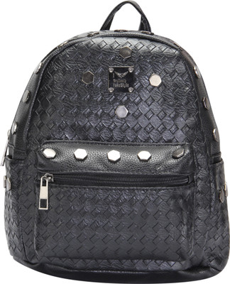 

FabSeasons Studded Faux Leather 5 L Backpack(Black)