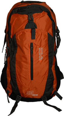 

ROYAL MOUNTAIN ( WITH RAIN COVER) 50 L Backpack(Multicolor), Orange