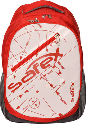 

Safex BCKPK05 2.5 L Laptop Backpack(Red, White), Multicolor