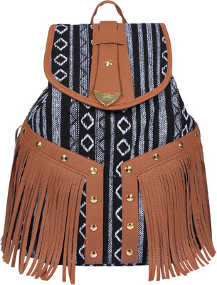 

20 Dresses Gypsy Love Fringe 3 L Backpack(Black, White, Brown), Black;brown;white