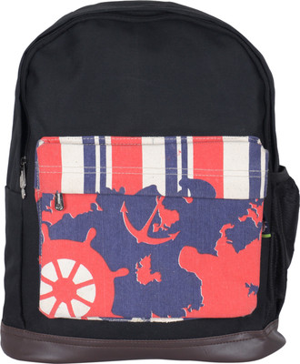 

Kanvas Katha Fashion Canvas Printed 15 L Backpack(Black)