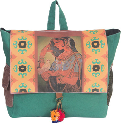 32% OFF on The House of Tara Canvas Bani Thani Bag 16 L Medium Backpack(Multicolor)