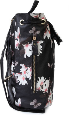 

Kleio Floral Printed Backpack 1 L Backpack(Multicolor), Black