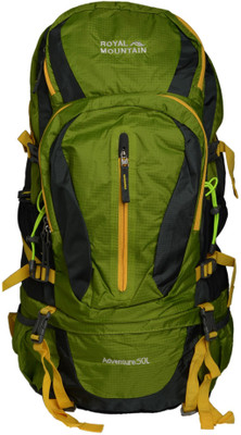 

ROYAL MOUNTAIN (WITH RAIN COVER) 50 L Backpack(Multicolor), Green
