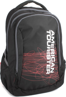 

American Tourister Ebony 02 Backpack(Black), Black/red