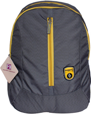 

Fashion Knockout Front Centre Zip Hynix 5 L Laptop Backpack(Grey, Yellow)