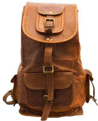 

Pranjals House brown leather backpack 16 L Backpack(Brown)