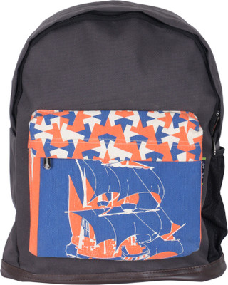

Kanvas Katha Fashion Canvas Printed 15 L Backpack(Grey)