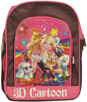 

Parco 3D Cartoon 13 L Backpack(Pink), Purple;pink along with 3-d poster