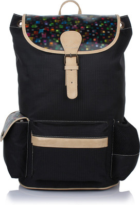 

Suntop Dapper 9 25 L Free Size Laptop Backpack(Black), Black & 3d squares