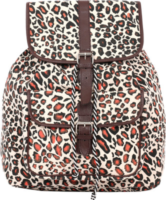 

Pickpocket Animal Print Back Pack 9 L Medium Backpack(Brown)