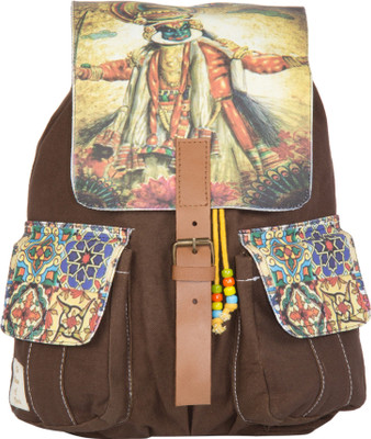 

The House of Tara Printed Canvas 035 20 L Medium Backpack(Multicolor)