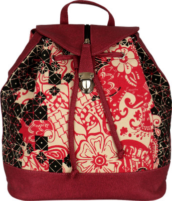 

Kanvas Katha Printed fashion Canvas 10 L Backpack(Multicolor), Ecru
