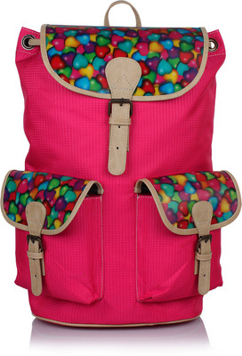 

Suntop Hearts 25 L Free Size Backpack(Pink, Multicolor), Hot pink & 3d hearts